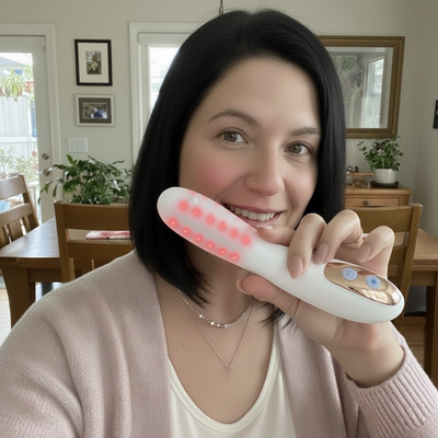 Customer holding vGlow